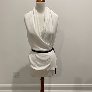 Helmut Lang for Intermix white faux wrap top